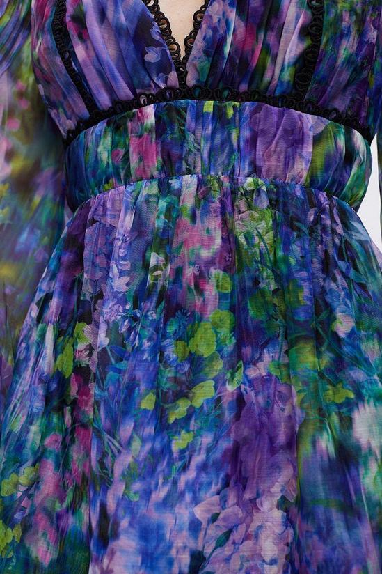 Coast Floral Pleat Detail Placement Print Mini Dress 5