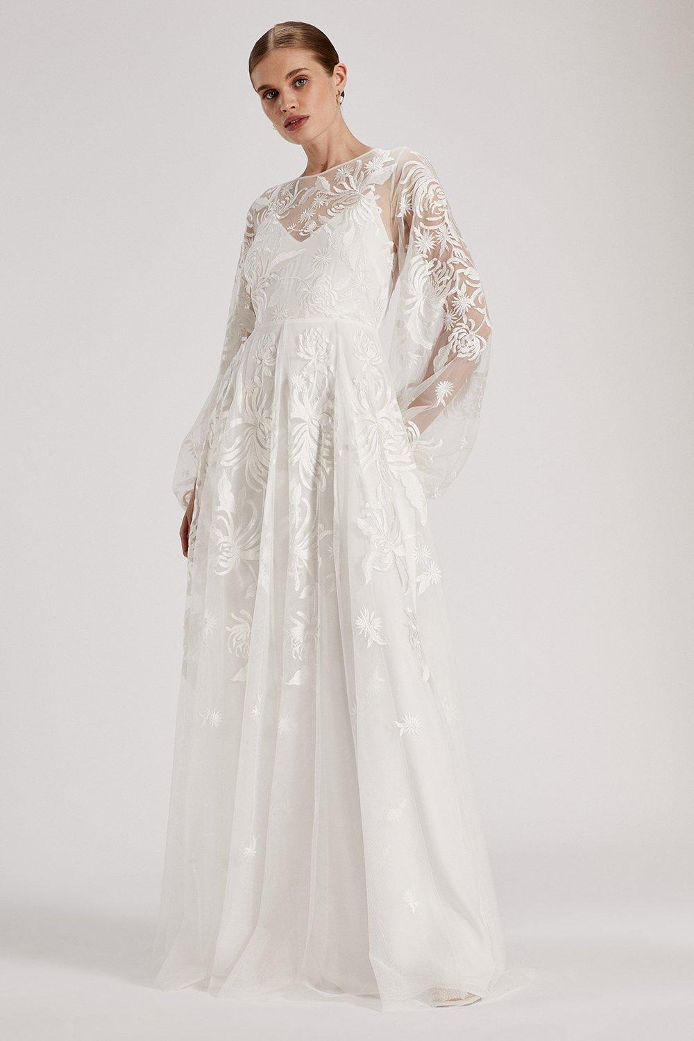 RSN Inspired Mesh Full Skirt Dress - Ivory