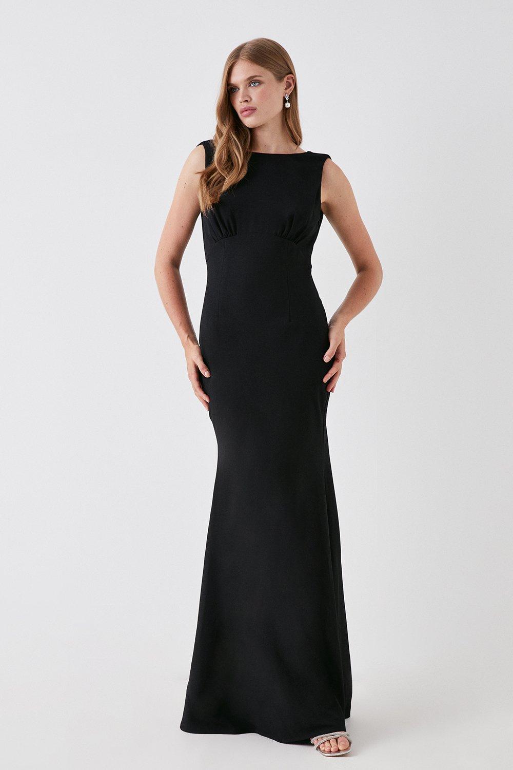 Black embellished back hot sale fishtail maxi dress