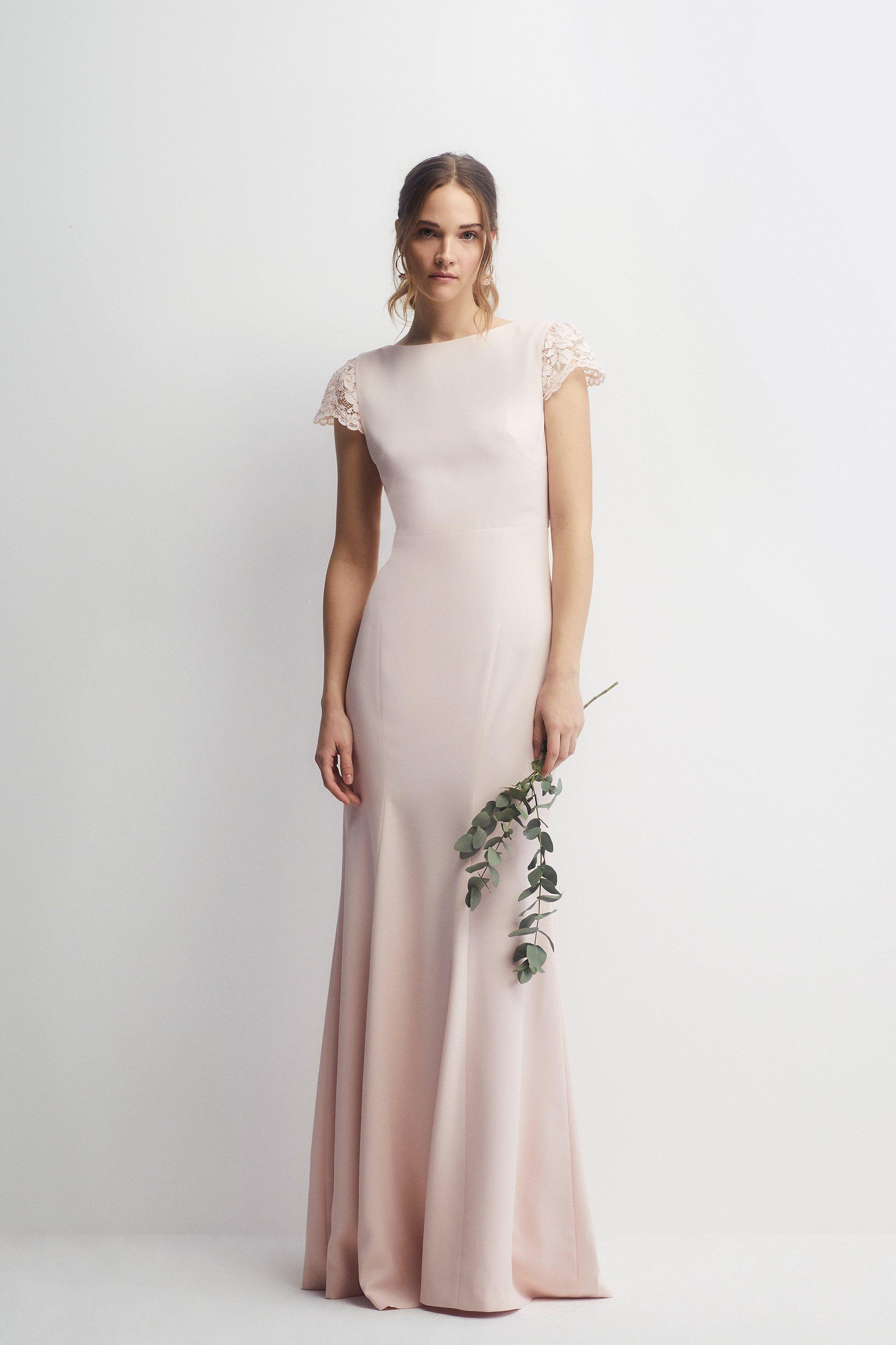 Blush silk best sale bridesmaid dresses