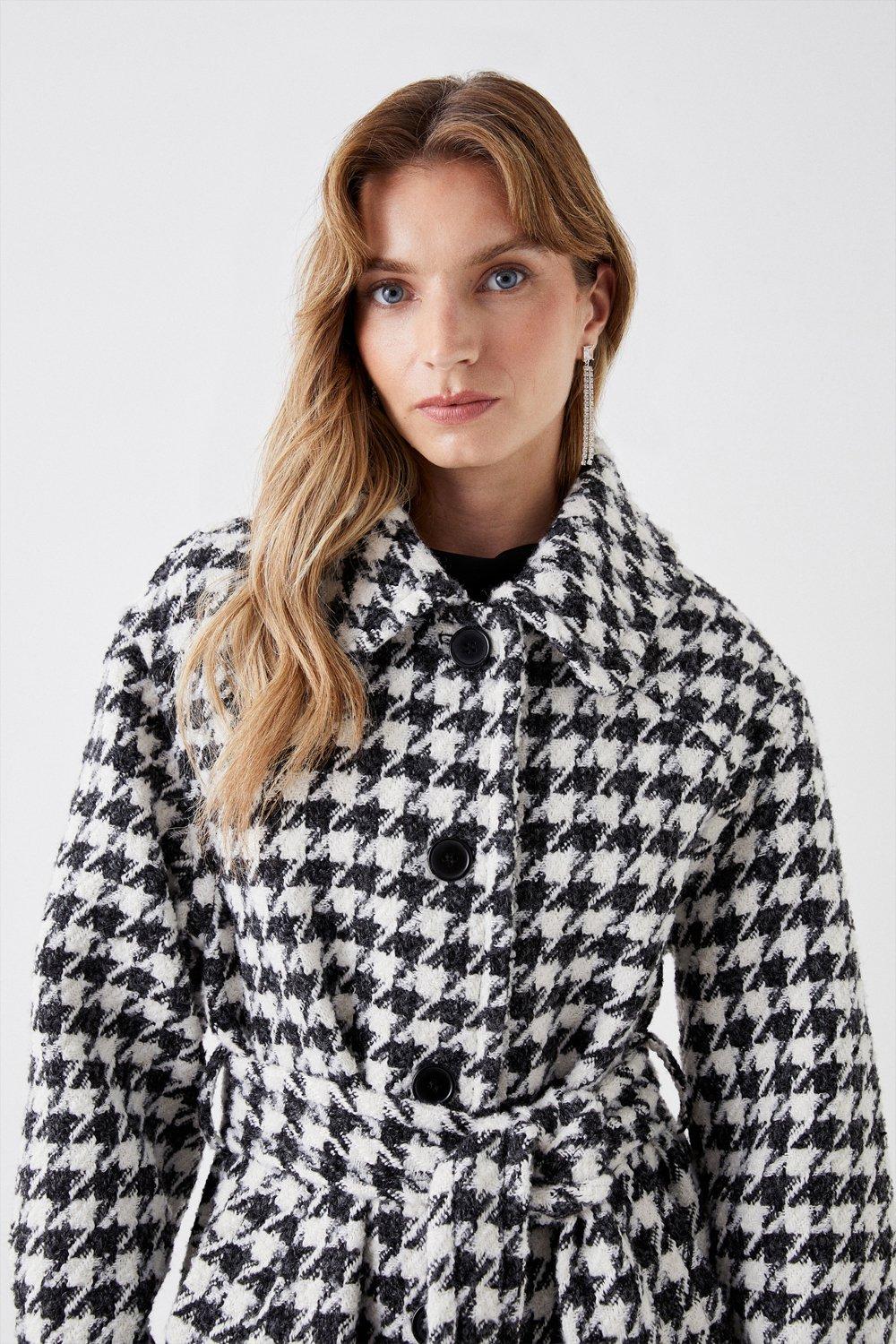 Ladies dogtooth hot sale coat