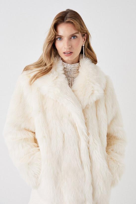 Coast Premium Long Pile Faux Fur Cocoon Coat 4
