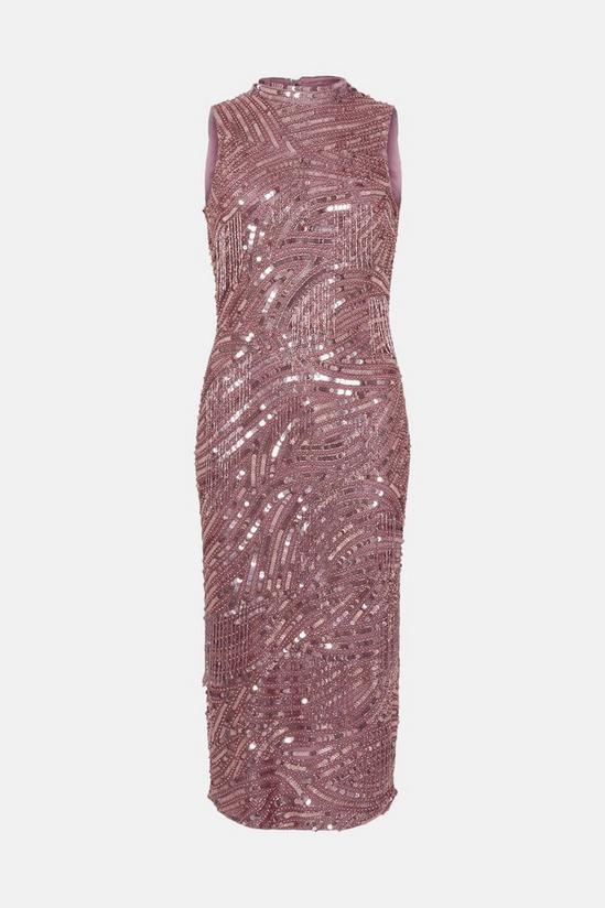 Coast Hand Embellished Fringe Detail Midi Pencil Dress 4