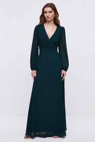 Green Long Sleeve Maxi Dress - Sale from Yumi UK