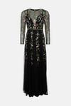 Coast Petite Hand Embellished Sequin Floral Panelled Maxi Dress thumbnail 4