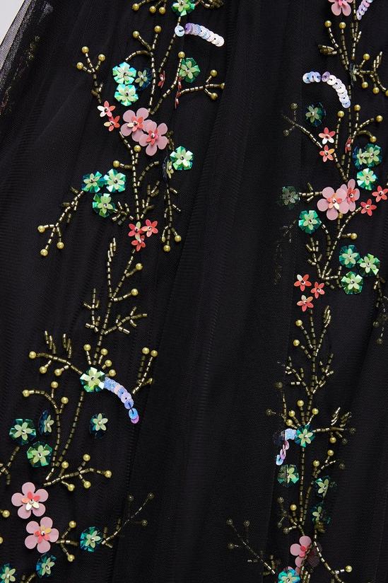 Coast Petite Hand Embellished Sequin Floral Panelled Maxi Dress 6