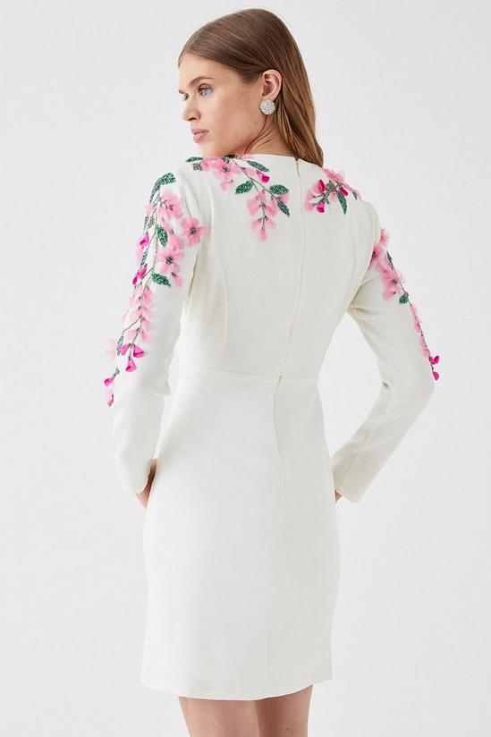 Coast Hand Stitched 3d Floral Long Sleeve Mini Dress 3