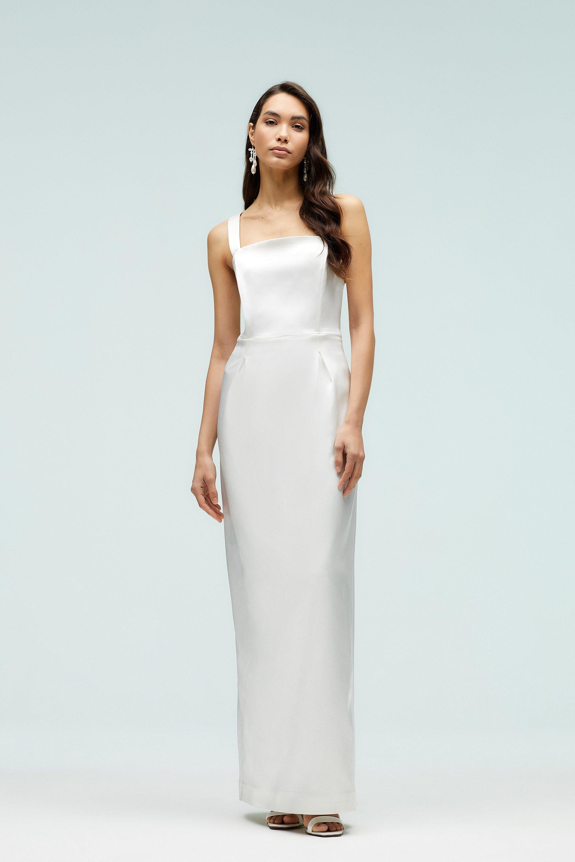 White cross strap hot sale detail maxi dress