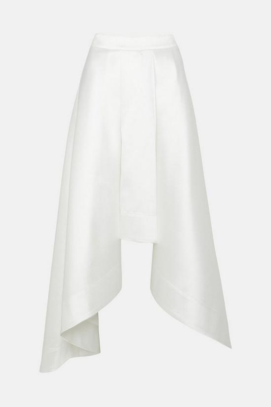Coast High Low Ivory Structured Twill Midi Skirt 4