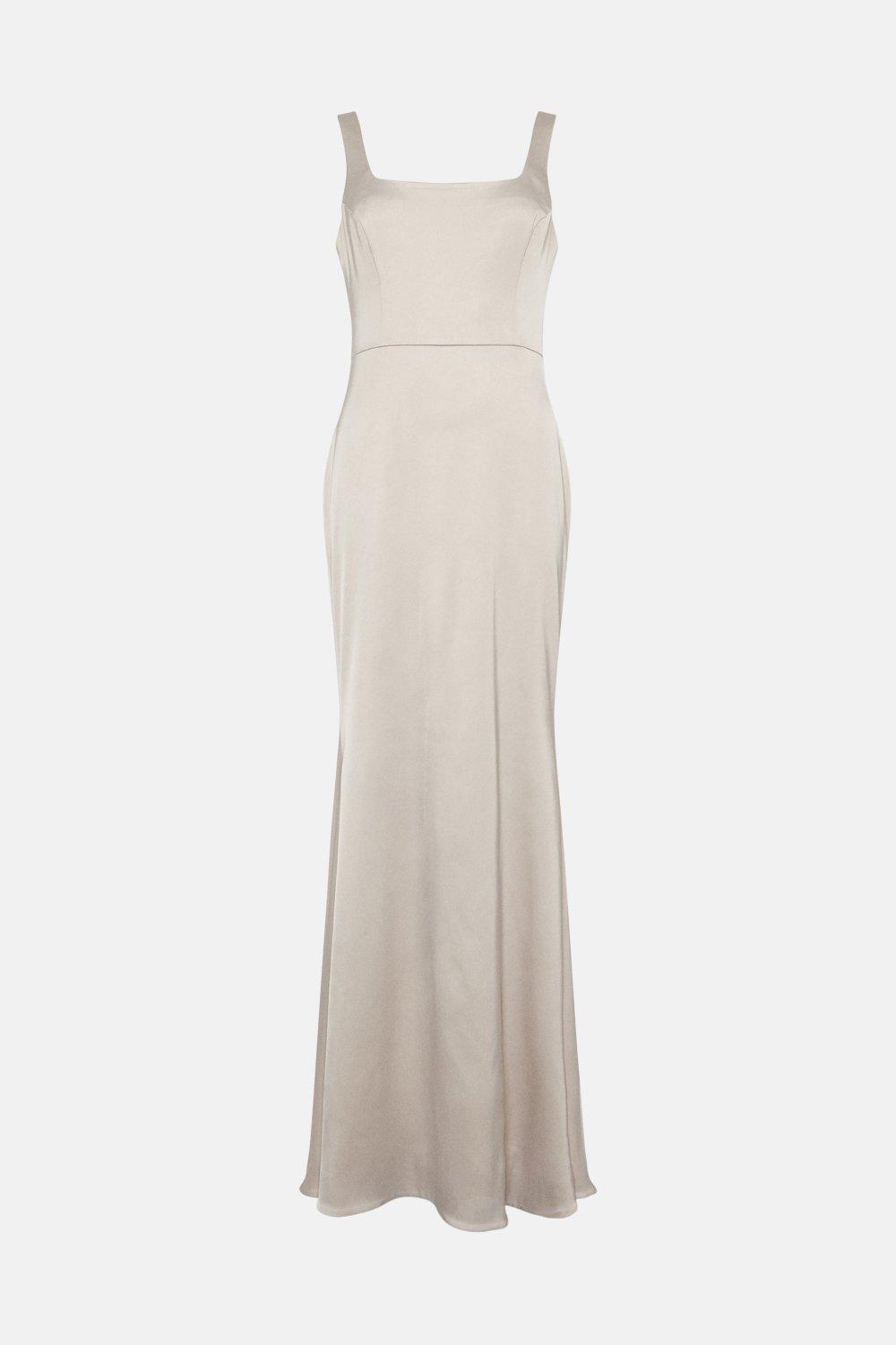 Dresses | Square Neck Fishtail Stretch Satin Bridesmaids Maxi Dress | Coast