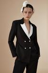Coast Lisa Tan Premium Contrast Collar Blazer With Diamante Button thumbnail 1