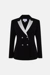 Coast Lisa Tan Premium Contrast Collar Blazer With Diamante Button thumbnail 4