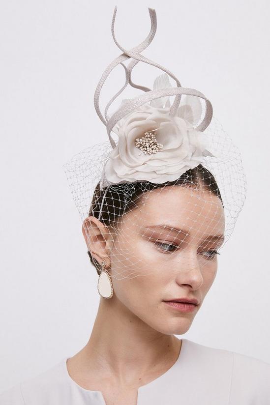Coast Floral And Netting Twirl Fascinator 1