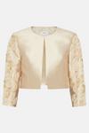 Coast Cropped Twill Jacket With Cutwork Lace Trim thumbnail 4