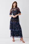 Coast Embroidered Mesh Scallop Tiered Maxi Dress thumbnail 1