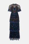 Coast Embroidered Mesh Scallop Tiered Maxi Dress thumbnail 4