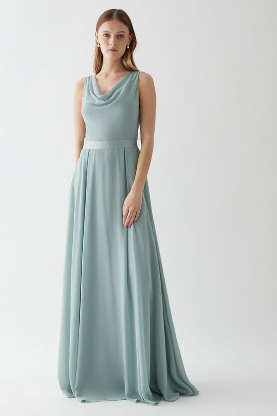 Coast Georgette Cowl Bridesmaid Maxi Dress With Removable Belt 1
