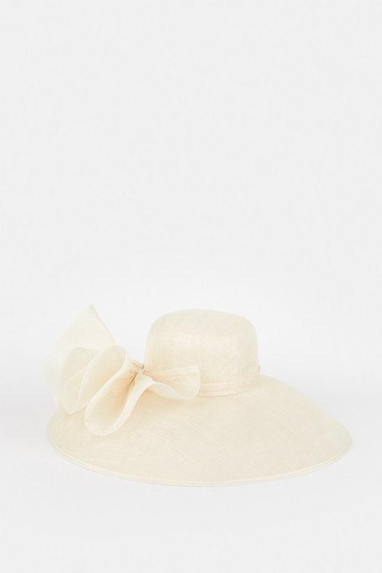 Coast Lisa Tan Oversized Ruffle Detail Wide Brim Hat 2