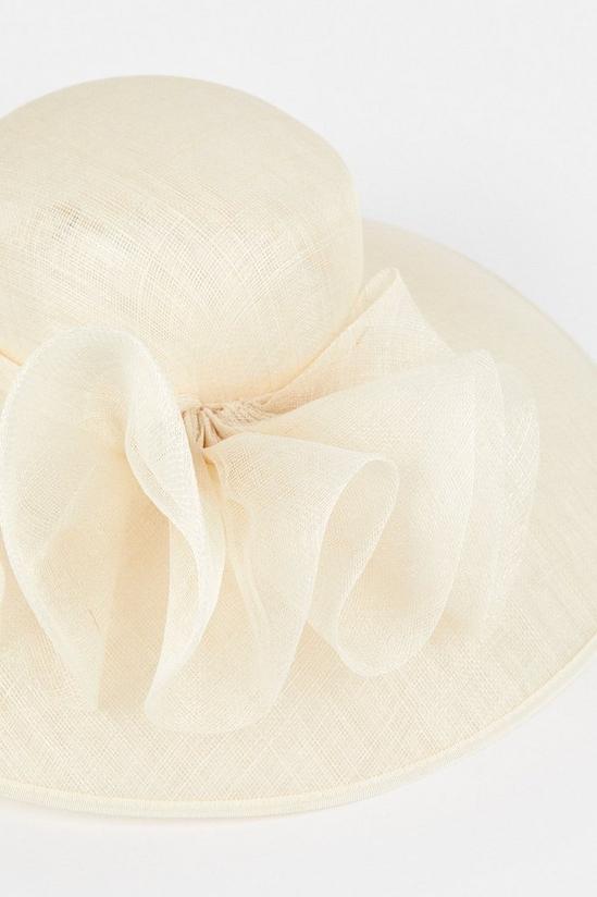 Coast Lisa Tan Oversized Ruffle Detail Wide Brim Hat 3