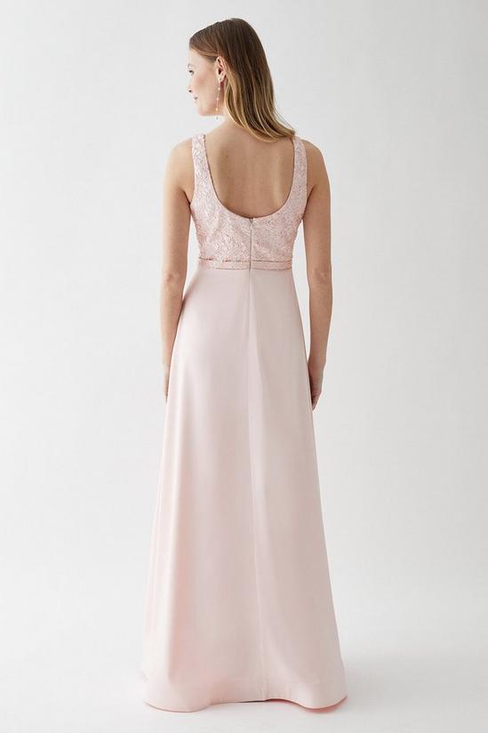 Coast Sequin Mesh Bodice Full Satin Skirt Bridesmaid Dress 3