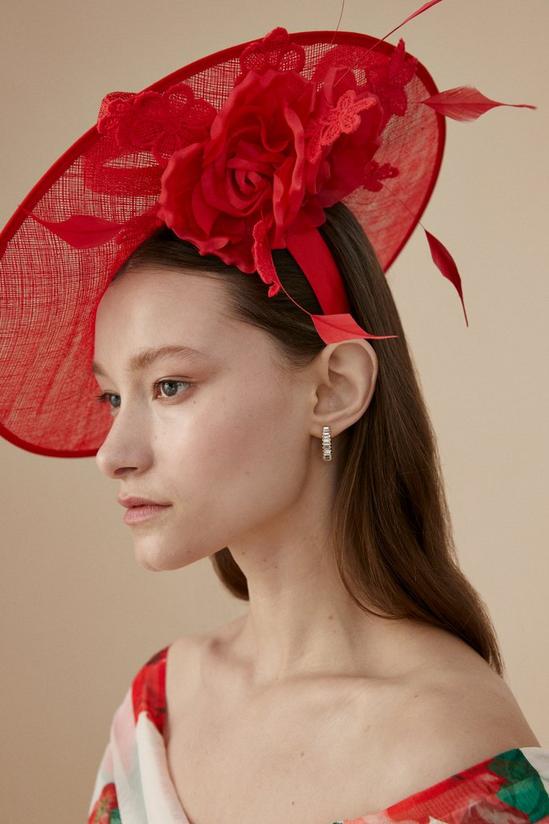 Coast Lisa Tan Flower Lace And Bow Side Detail Fascinator 1