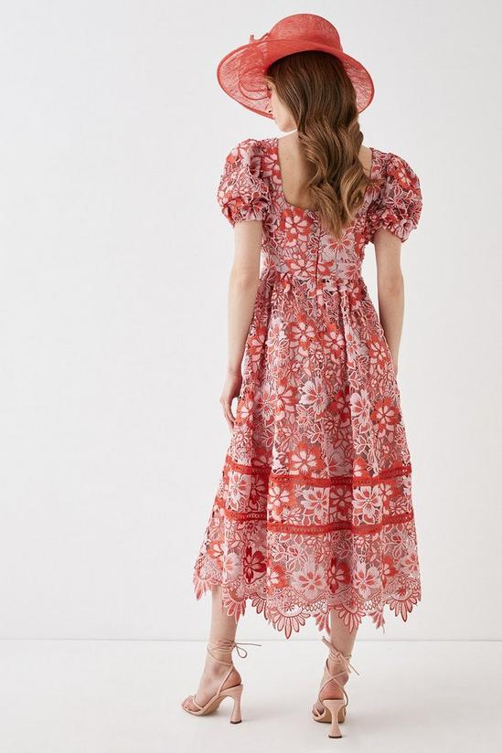 Coast Square Neck Lace Dress With Puff Sleeve 4