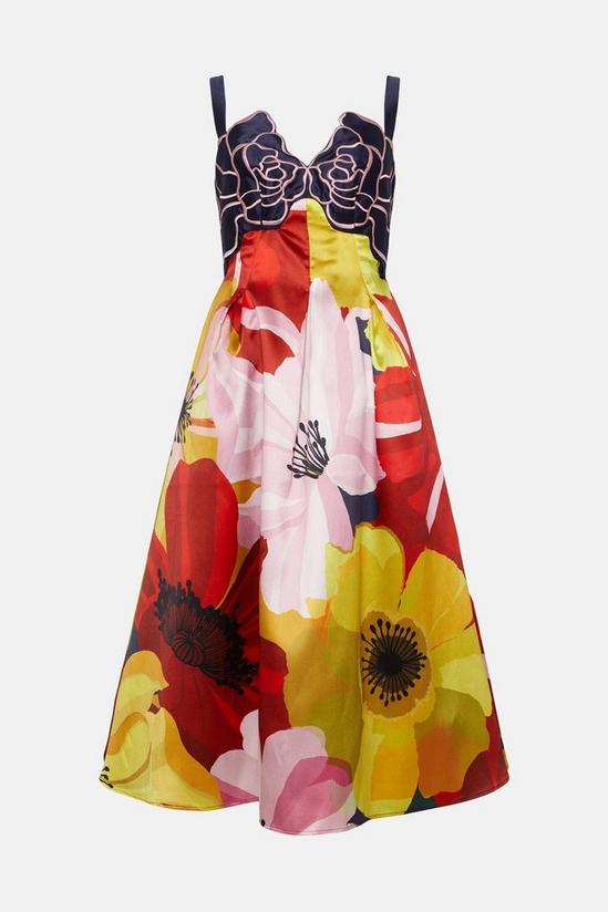 Coast Printed Twill Midi Dress With Embroidered Flowers 4