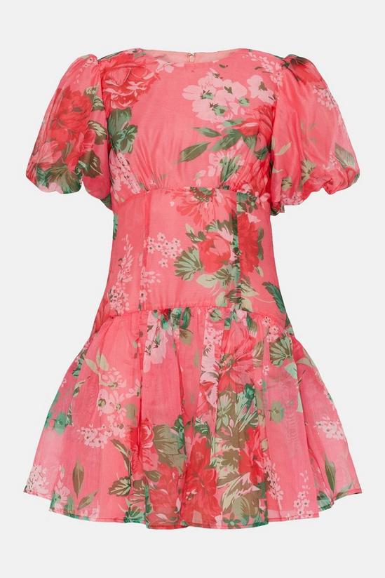 Coast Pink Floral Drop Waist Organza Mini Dress 4
