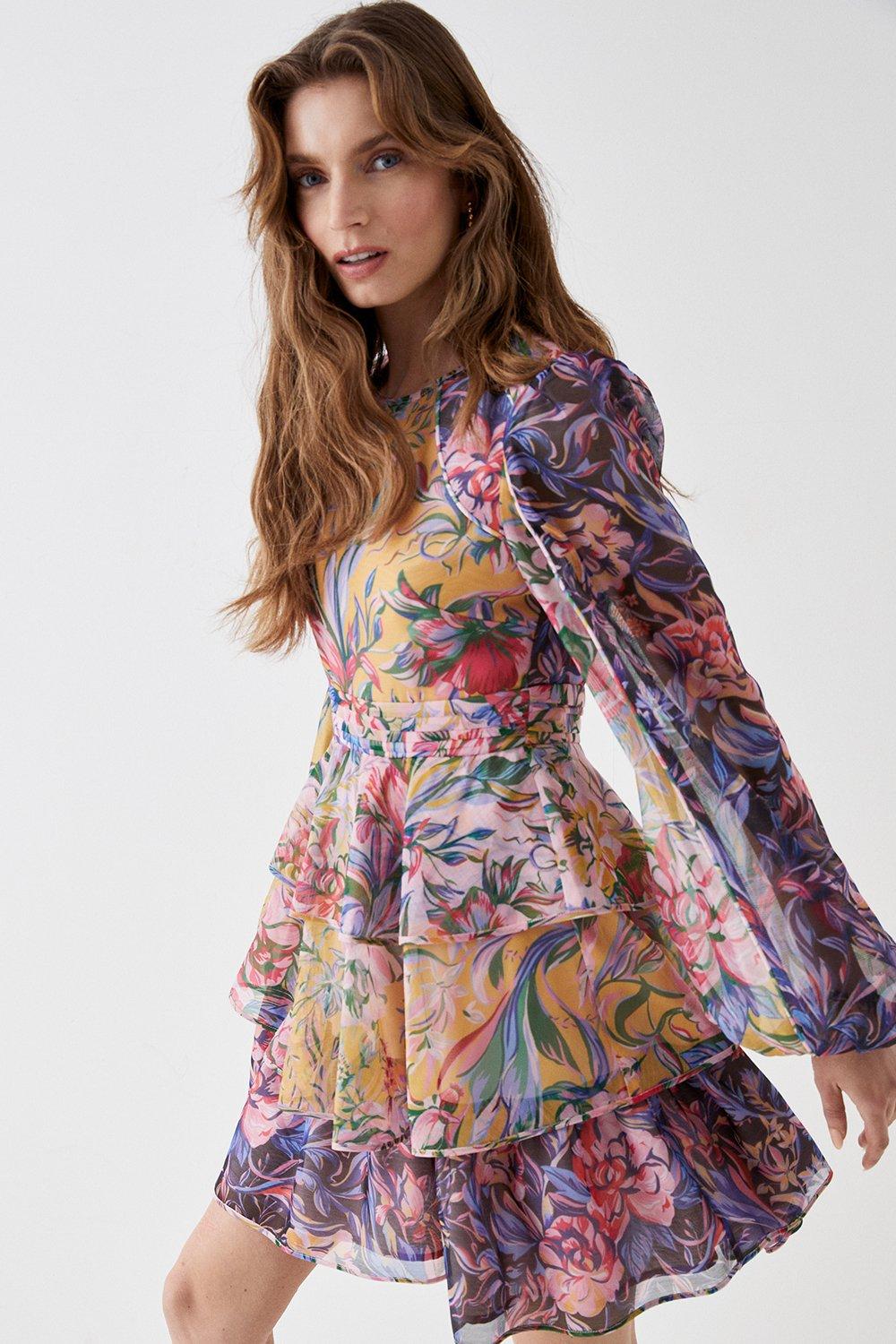 Alexandra Farmer Patchwork Print Mini Dress