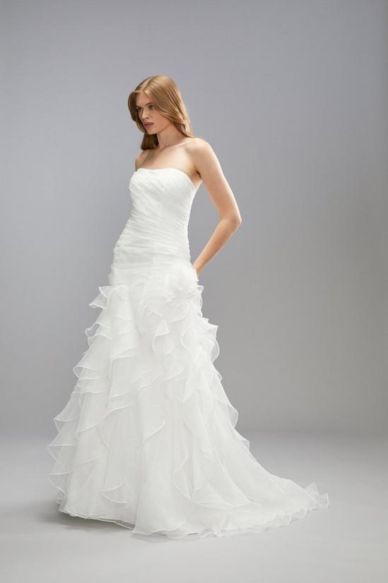Coast Premium Statement Bandeau Ruffle Organza Princess Wedding Dress 1