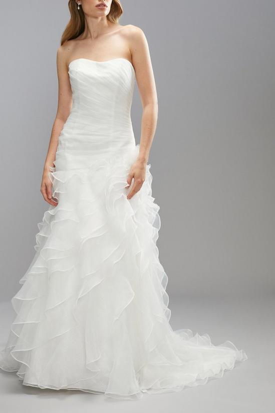 Coast Premium Statement Bandeau Ruffle Organza Princess Wedding Dress 2