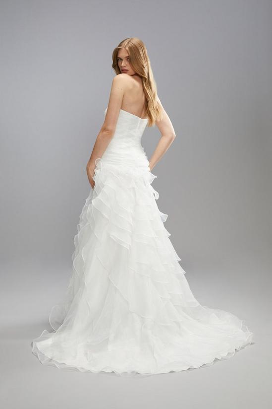 Coast Premium Statement Bandeau Ruffle Organza Princess Wedding Dress 6