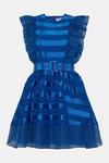 Coast Mini Stripe Jacquard Dress With Frill Sleeve & Belt thumbnail 4