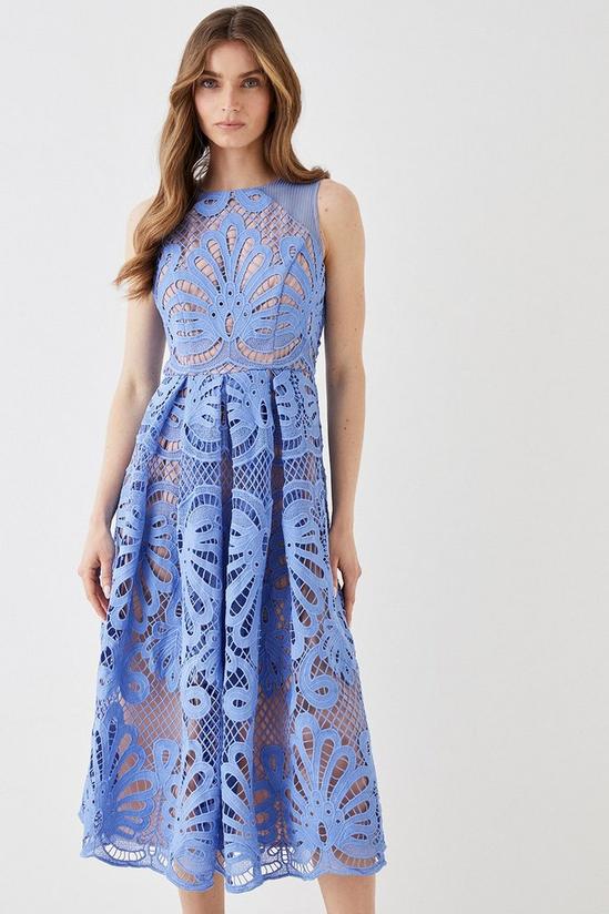 Coast Premium Sleeveless Lace Midi Dress With Contrast Lining 1