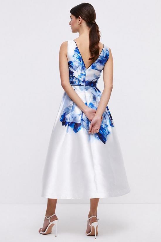 Coast Dip Back Midi Dress In Twill With Piping 5