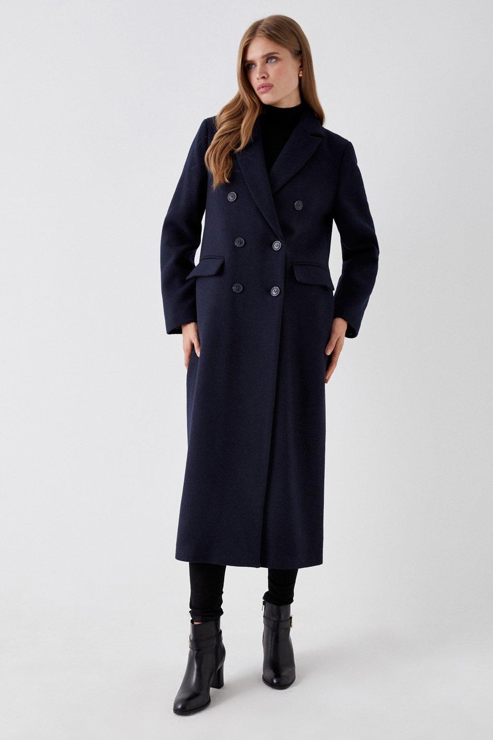 Double breasted 2024 longline coat