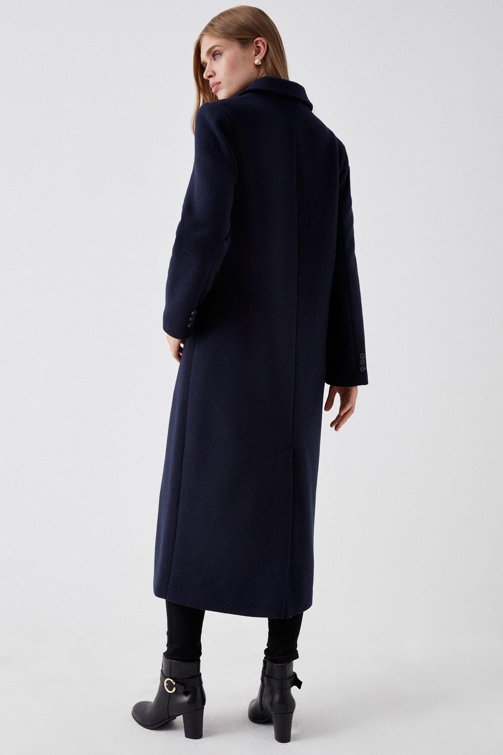 Boden Bristol Longline Wool Blend Coat, Navy, 8