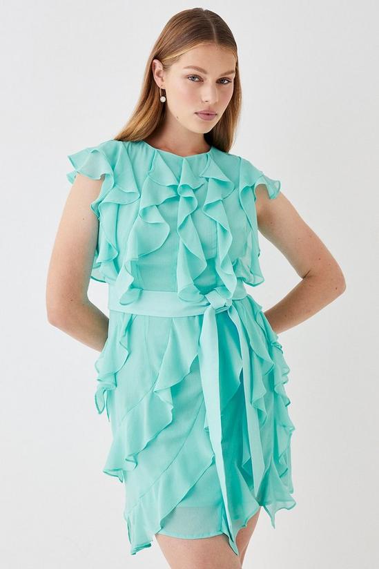 Coast Ruffle Chiffon Belted Mini Dress 1