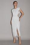 Coast Iridescent Ivory Premium Embellished Fringe Midi Dress thumbnail 2