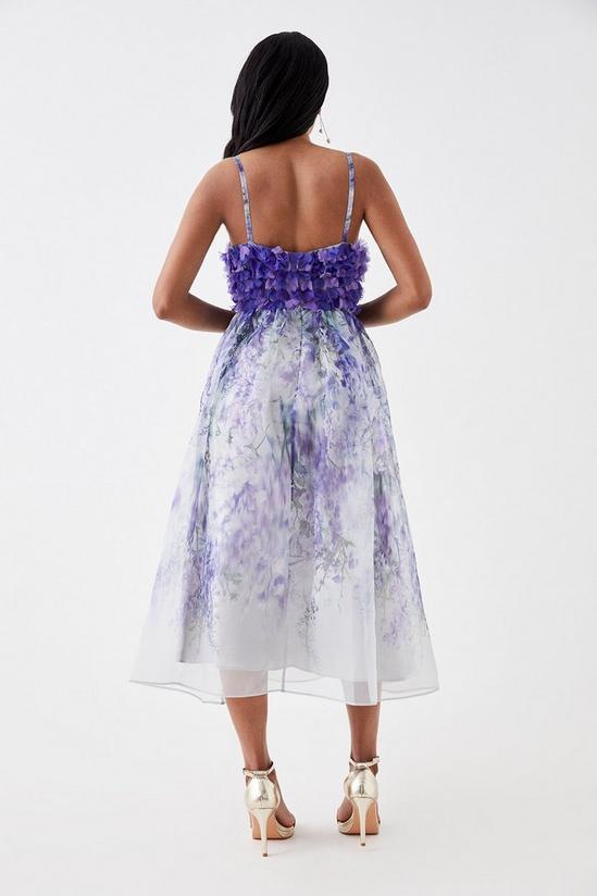 Coast Petite Hand Stitched 3d Floral Bodice Full Skirt Midi Dress 3