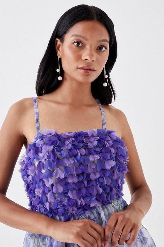 Coast Petite Hand Stitched 3d Floral Bodice Full Skirt Midi Dress 5