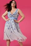 Coast Plus Size Plunge Organza 3d Floral Full Skirt Midi Dress thumbnail 1