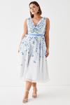 Coast Plus Size Plunge Organza 3d Floral Full Skirt Midi Dress thumbnail 2