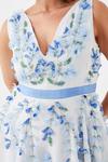 Coast Plus Size Plunge Organza 3d Floral Full Skirt Midi Dress thumbnail 3