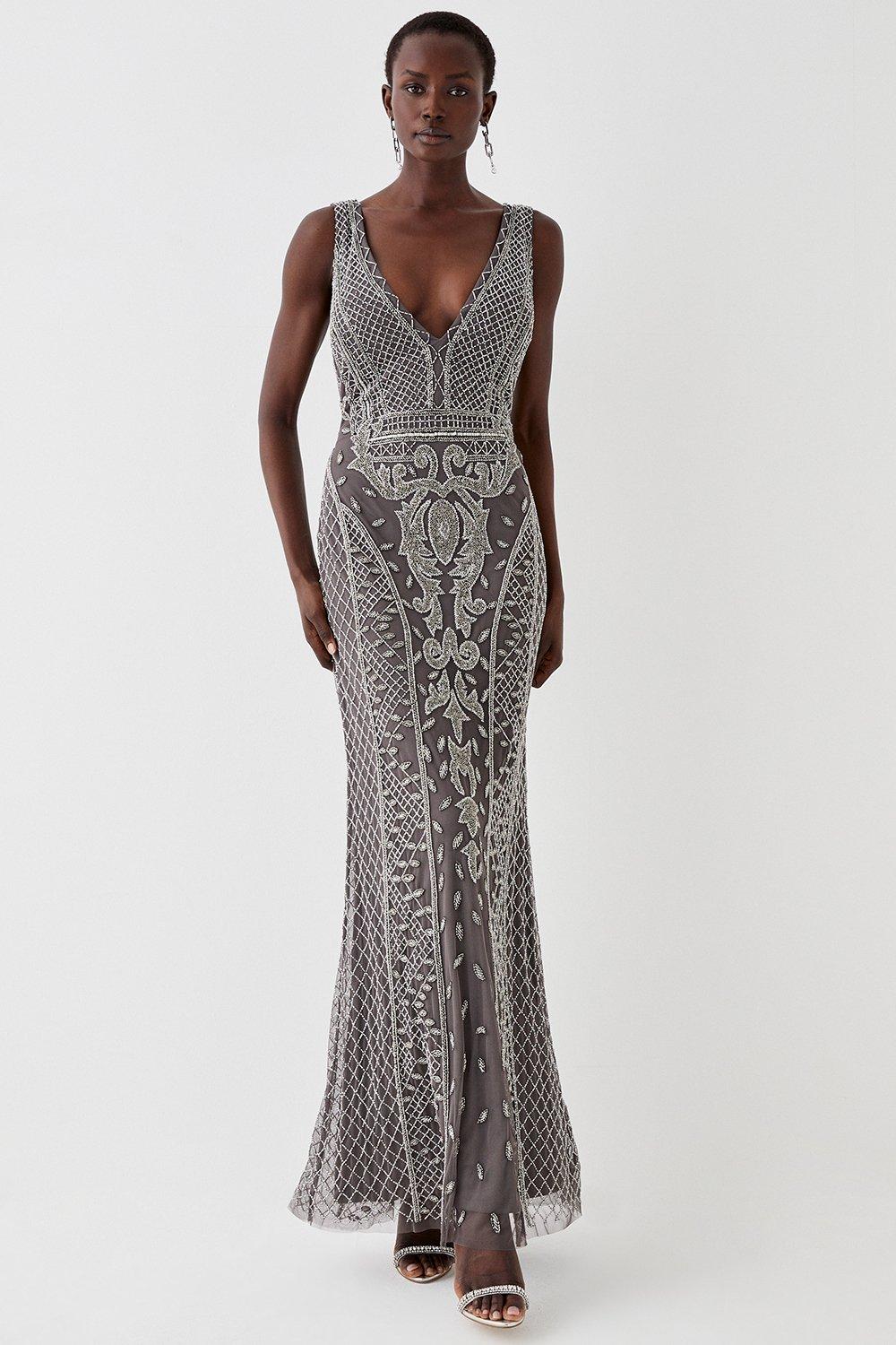 Maxi hotsell beaded dress