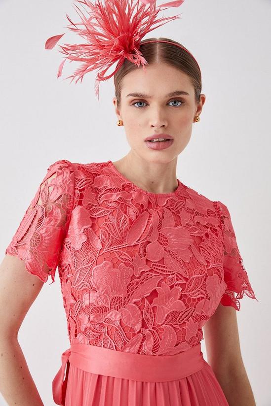 Coast Premium Floral Satin Lace Pleat Skirt Midi Dress 2
