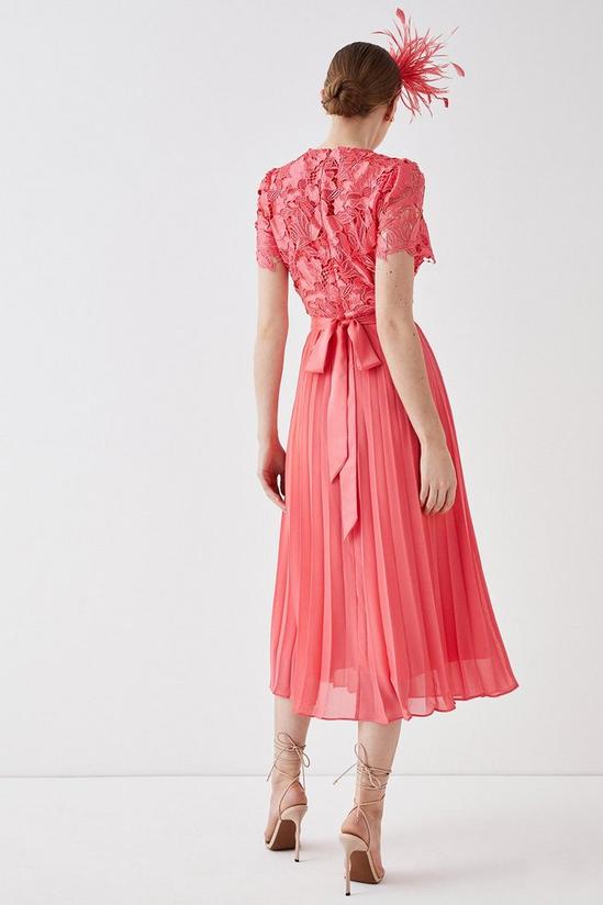 Coast Premium Floral Satin Lace Pleat Skirt Midi Dress 3
