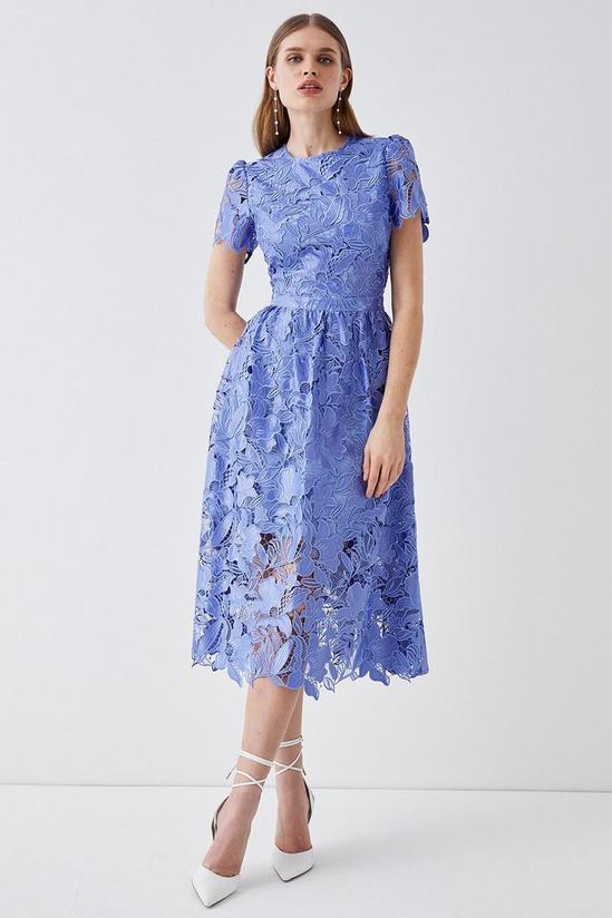 Coast Premium Floral Satin Lace Midi Dress 1