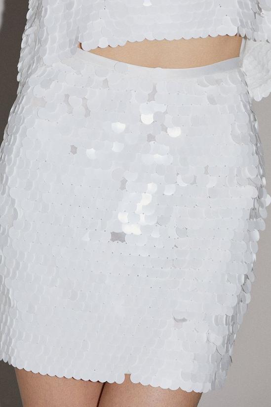 Coast Disc Sequin Ivory Mini Skirt 2