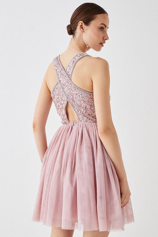 Coast Mini Tulle Skirt Embellished Bodice Prom Dress 4